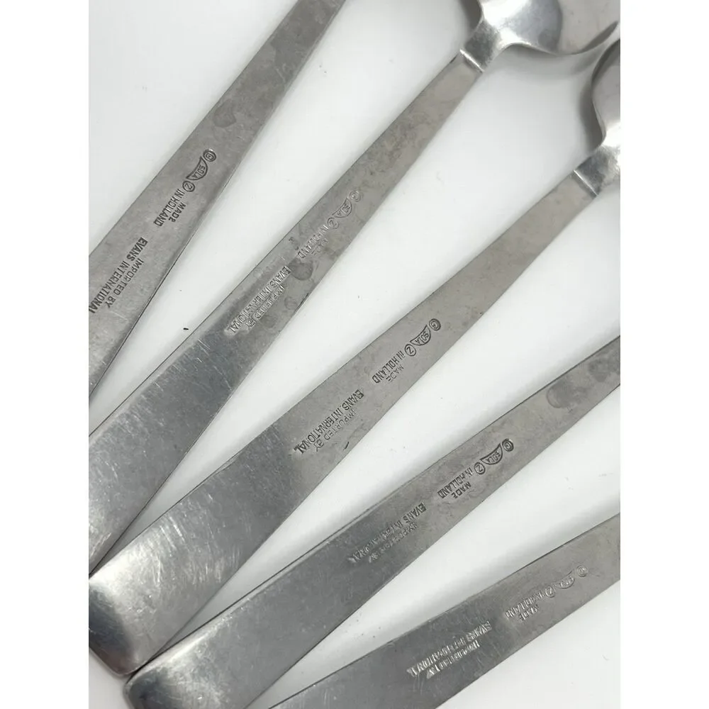 SOLA CORA Flatware Lot MCM HOLLAND STAINLESS STEEL Set Of 12 Forks Knives Spoons
